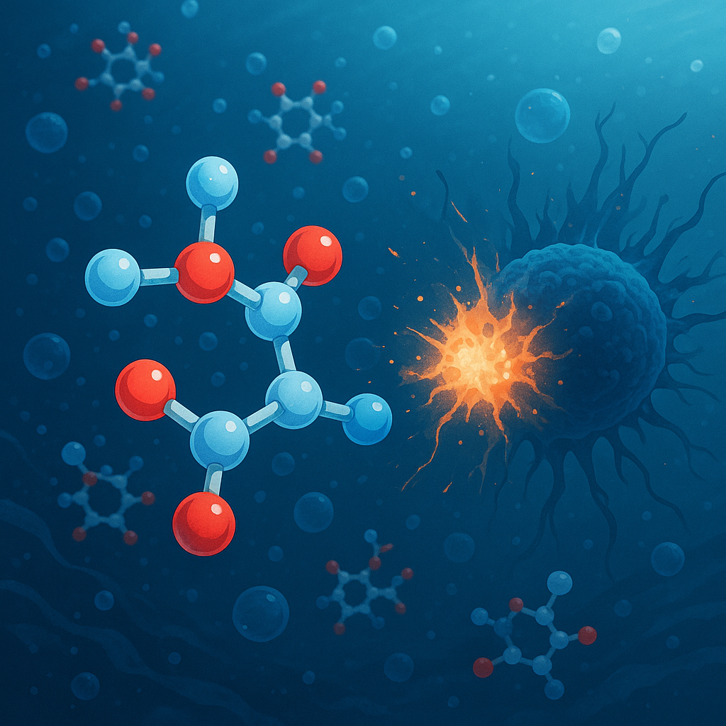 Tengerfeneki cukormolekula es robbano daganatos sejt illusztracioja